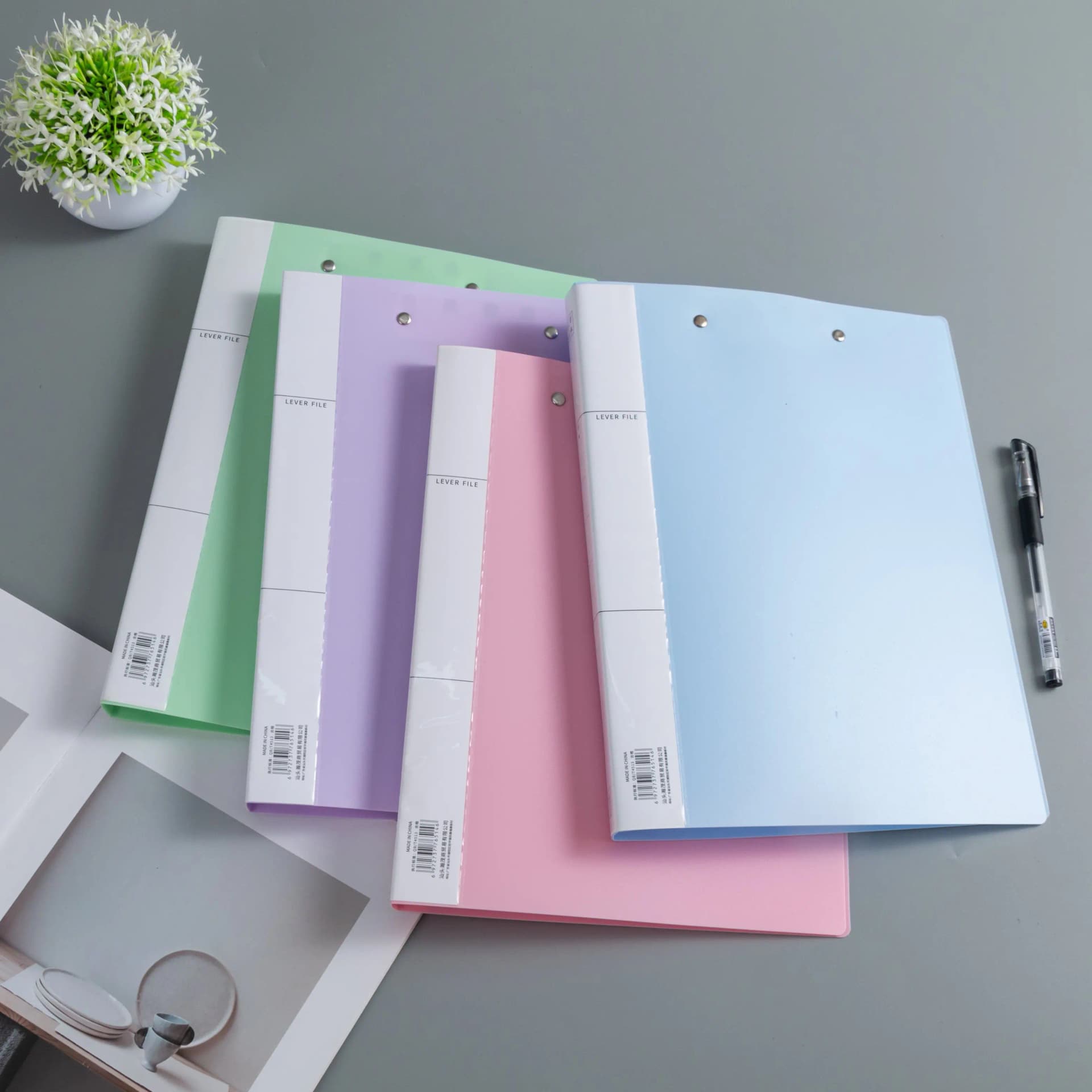 Double Compartment A4 File Folder with Press Clip