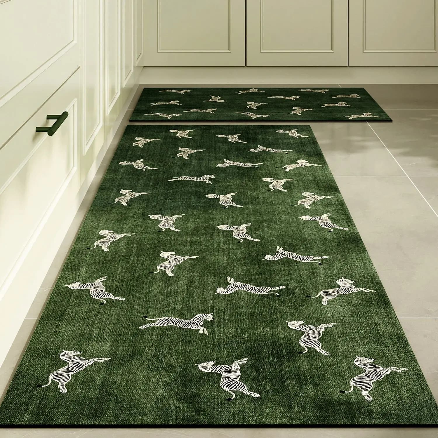 Animal Print Flannel Runner Rug