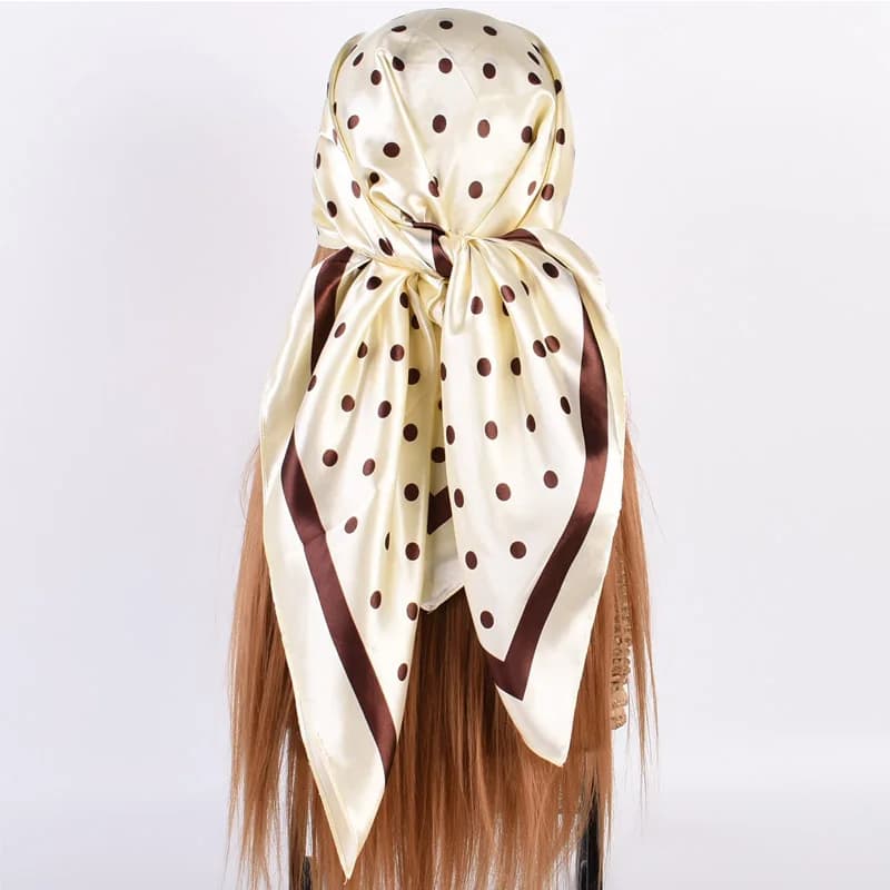 Head Scarf Women Luxury Brand 90×90cm Silk Square Scarf Satin Bandana Cheveux Soft Neckerchief Hijab Hair Scarves For Ladies