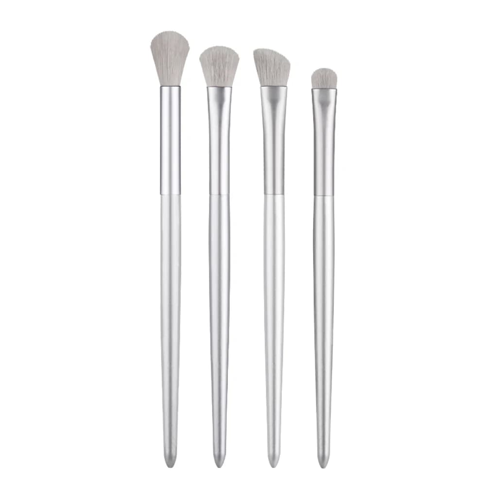 Makeup Brushes 4 Pcs Eye Brush Set Silver Portable Cosmetics Eye Shadow Concealer Blending Noseshadow Detail Make Up Tool