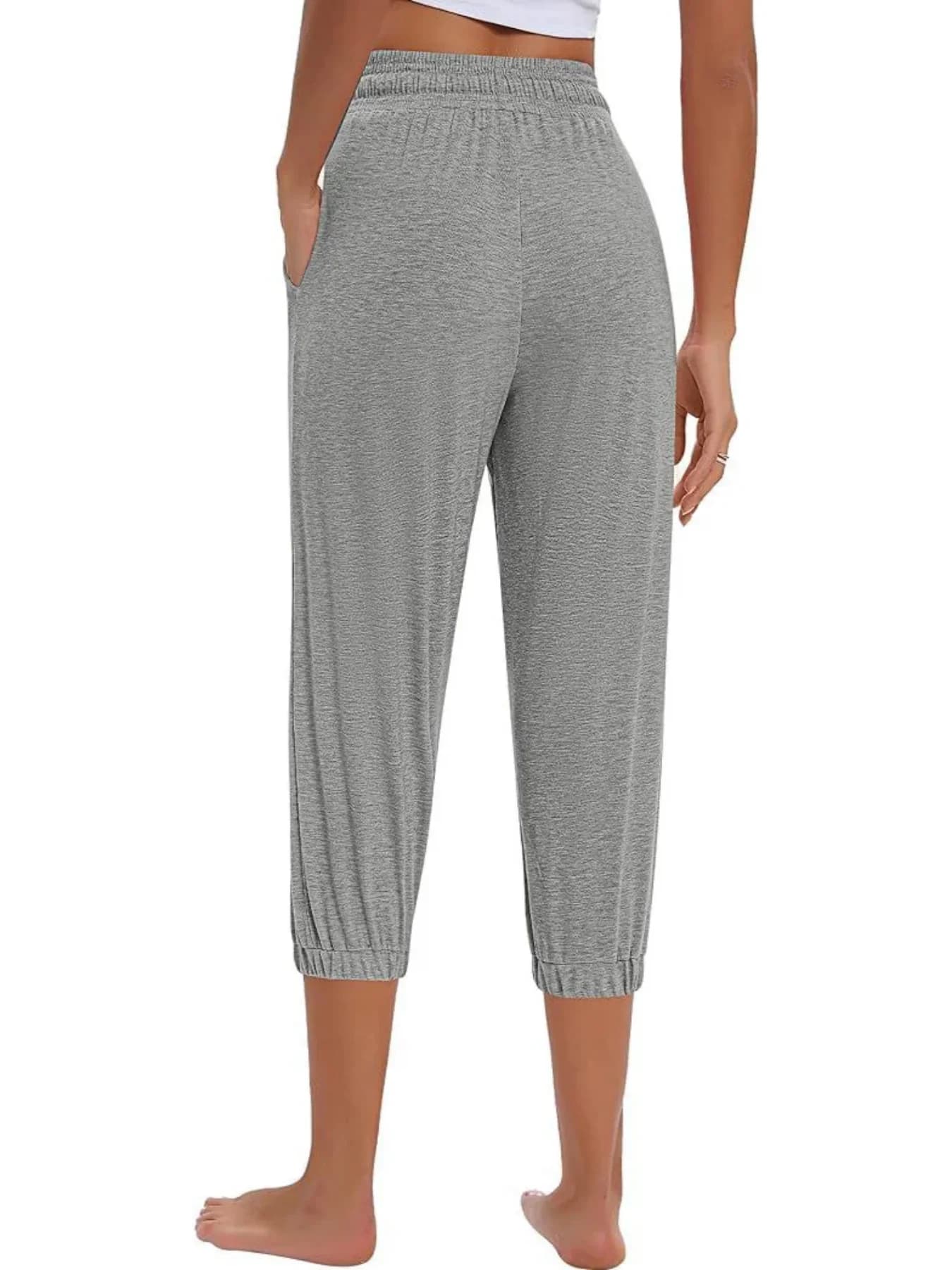 Women's High-Waisted Drawstring Capri Pants