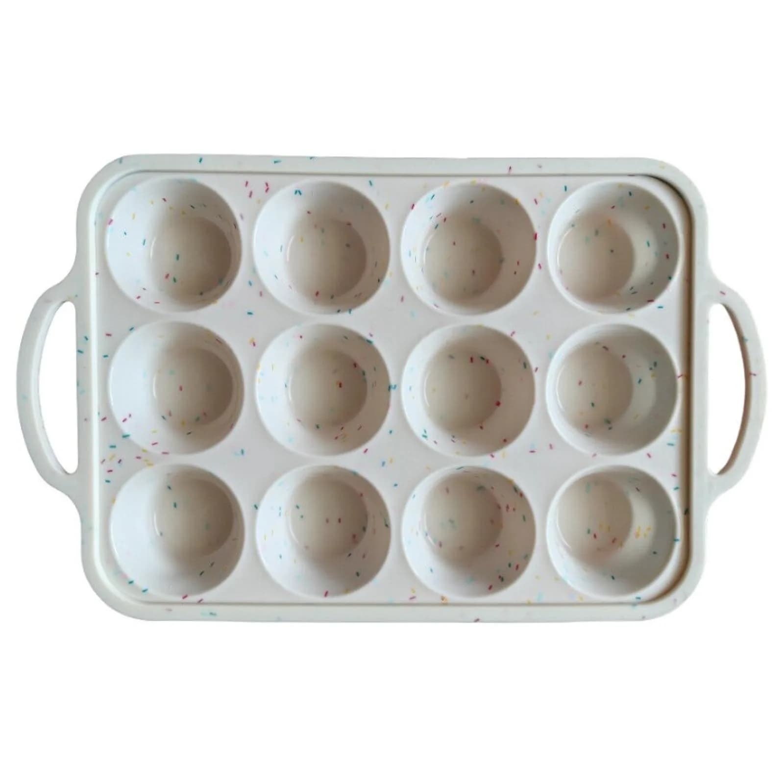 Silicone Muffin Pan with Metal Frame, 12 Cup