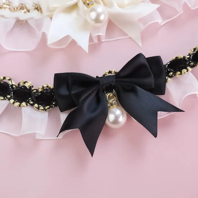 Dog Collar Cute Lace Bow Pet Dog Cat Collar Adjustable Cat Necklace Jewelry Sweet Neck Decorative Pet Accessories Pet Supplies