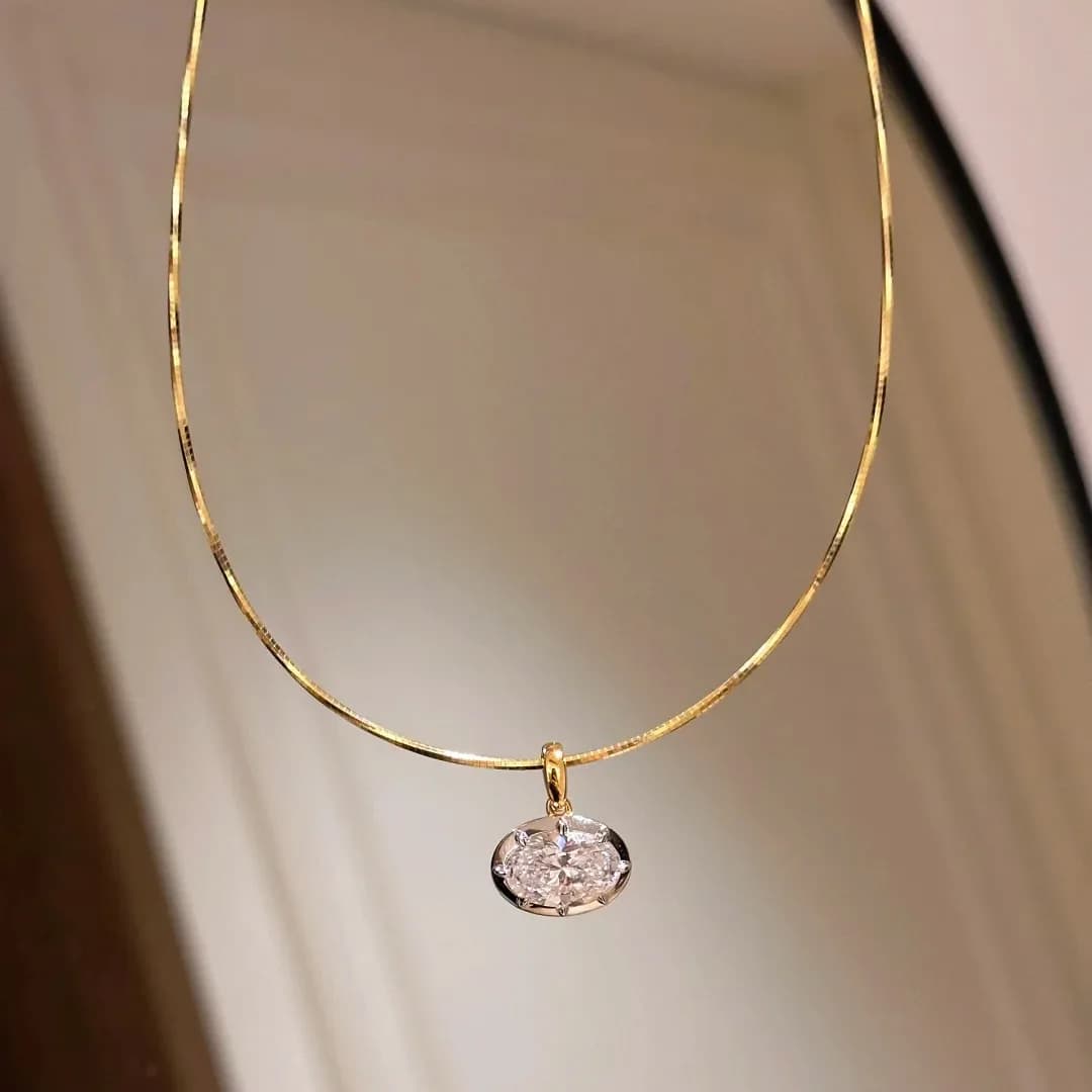 Oval Diamond Drape Pendant Earrings