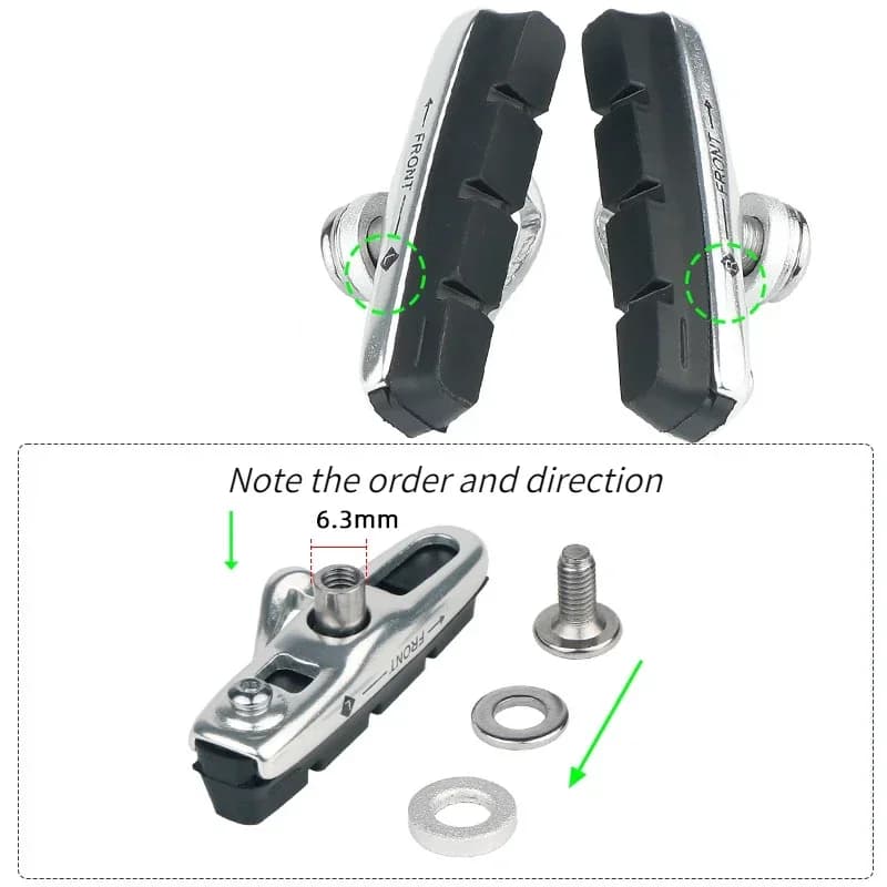 55mm C-Brake Pads with Metal Rings