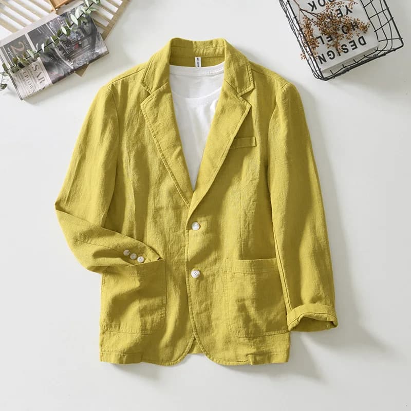 Retro Linen Blazer for Men