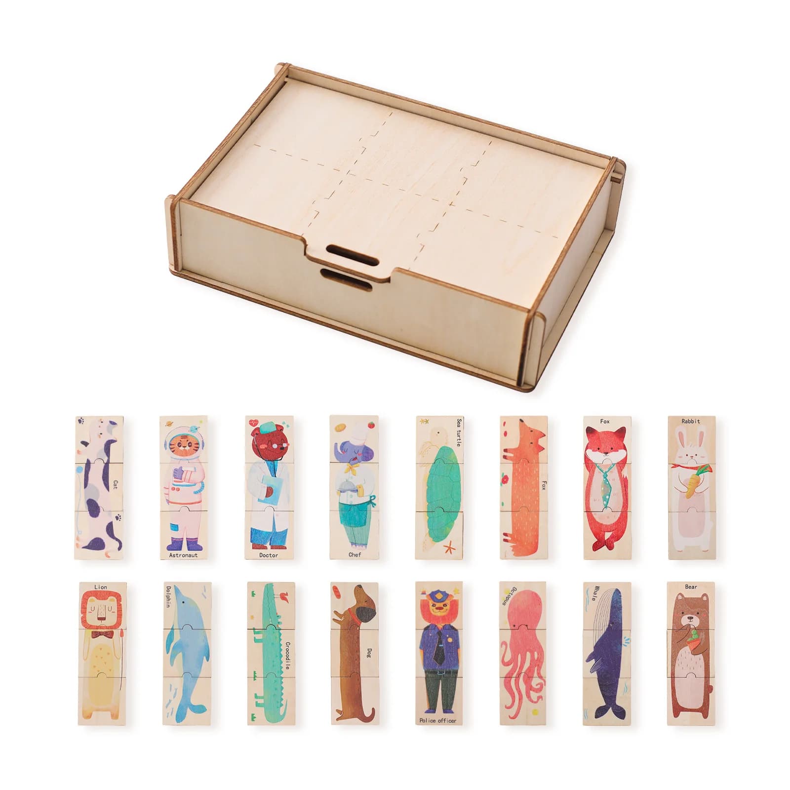 Wooden Animal Puzzle Board Game 48 Piece