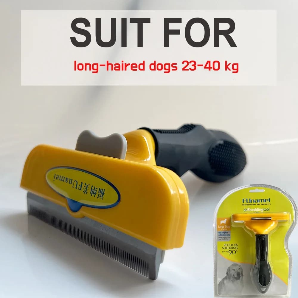 Pet Deshedding Brush with Curved Edge