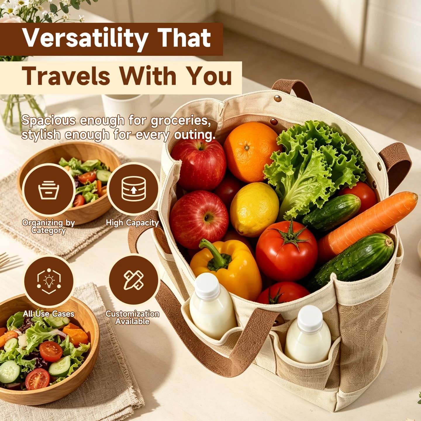 Reusable Compartmentalized Shopping Bag