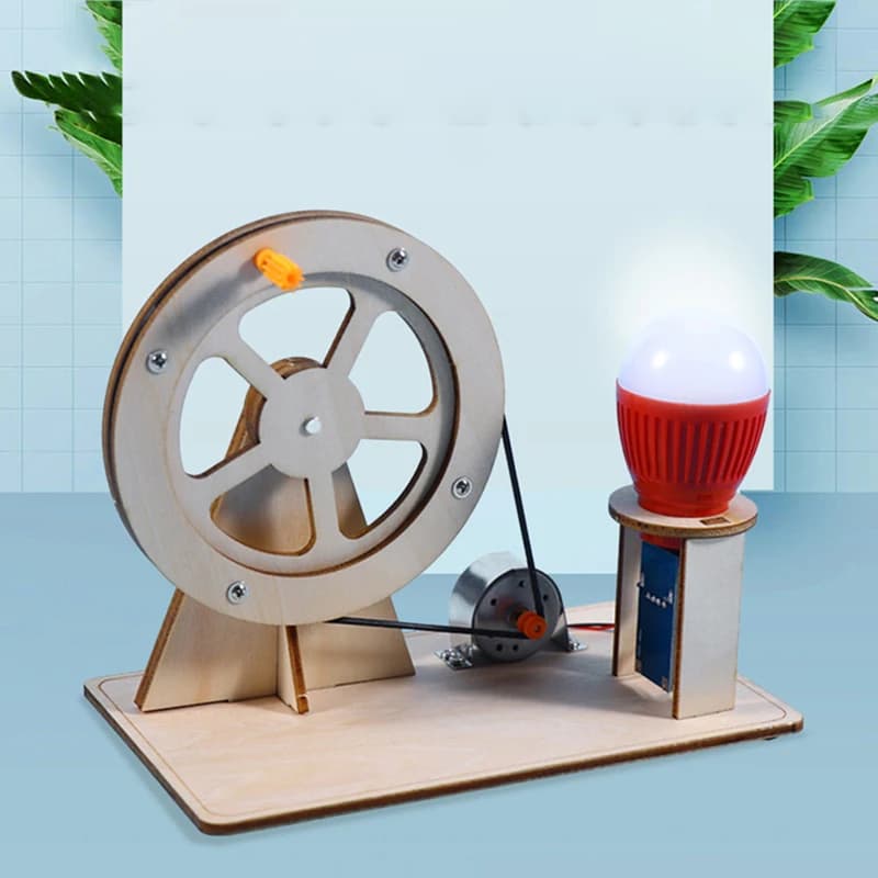 Wooden Hand Crank Generator Toy