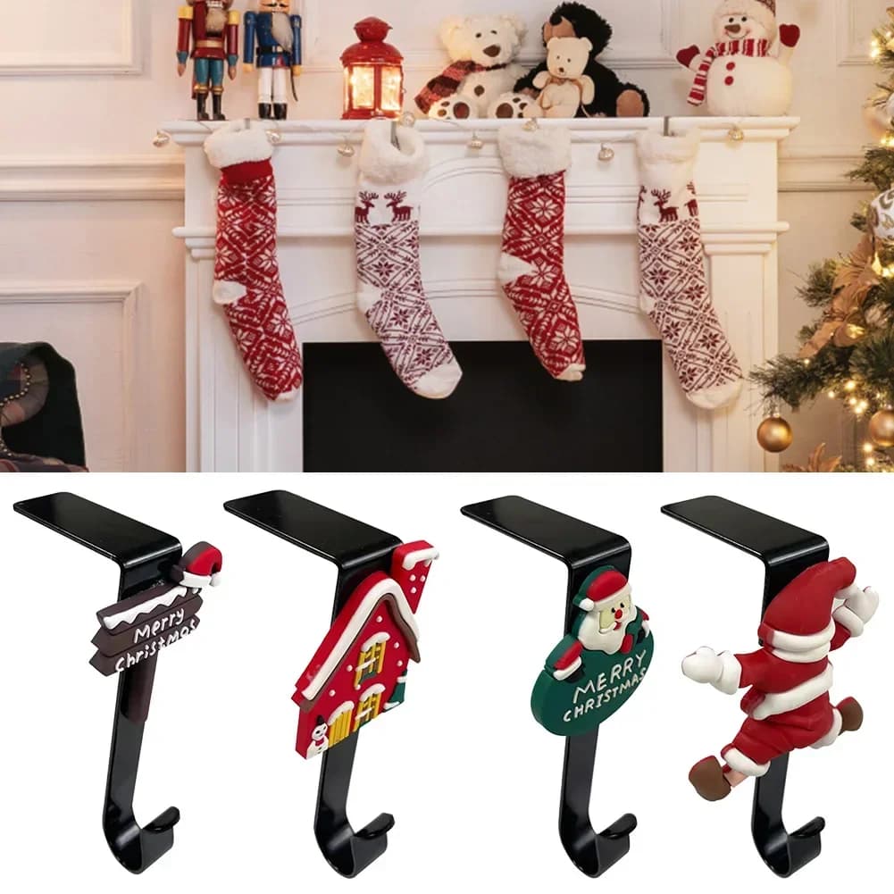 Metal Christmas Stocking Mantel Holder