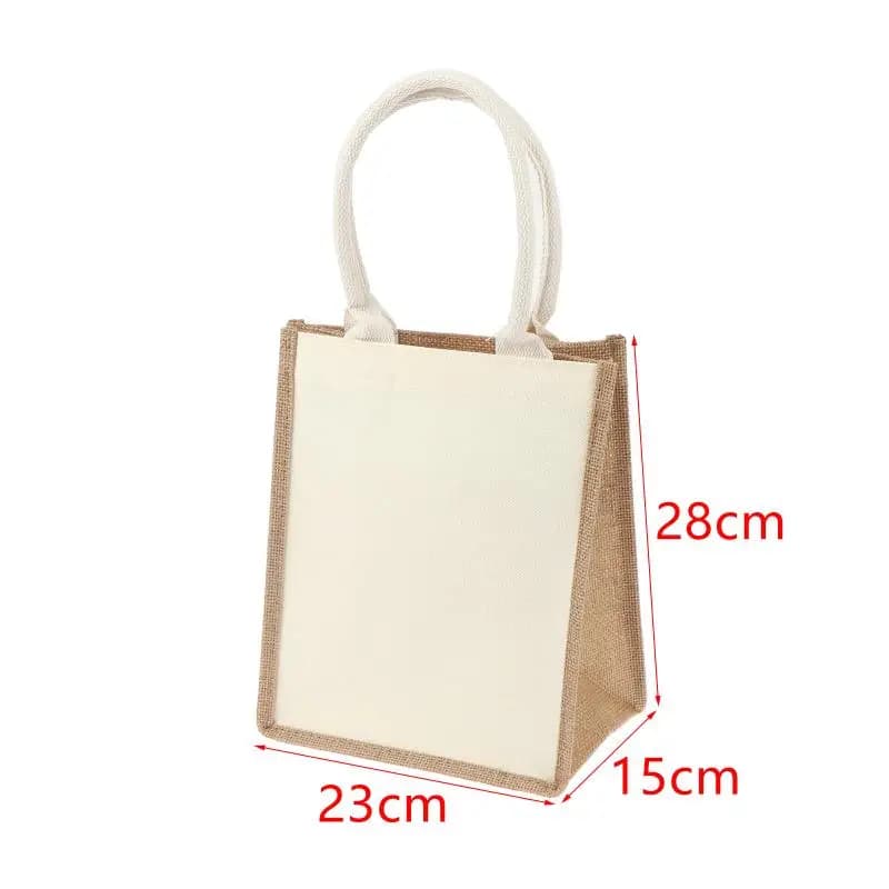 Jute Reusable Shopping Tote with Handles