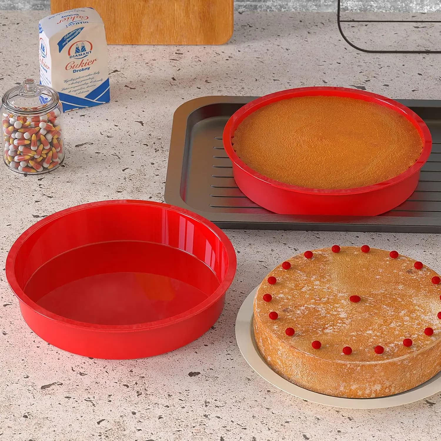 Silicone Round Cake Mold Non-Stick 4" 6
