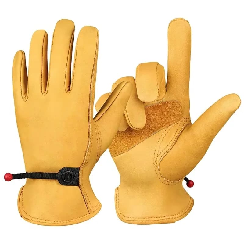 Yellow Cowhide Work Gloves