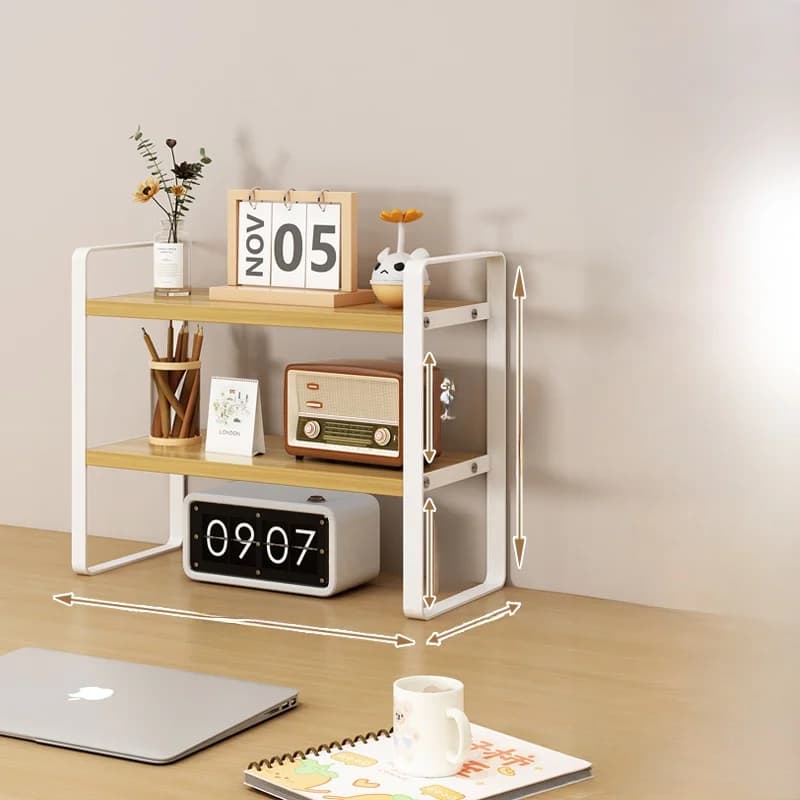 Double layer 30cm light walnut + white frame