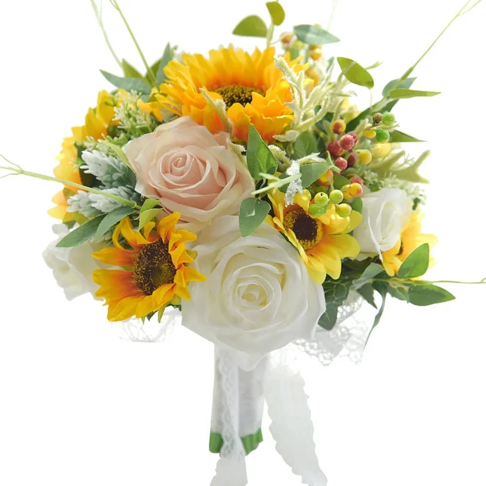 Sunflower Rose Bridal Bouquet