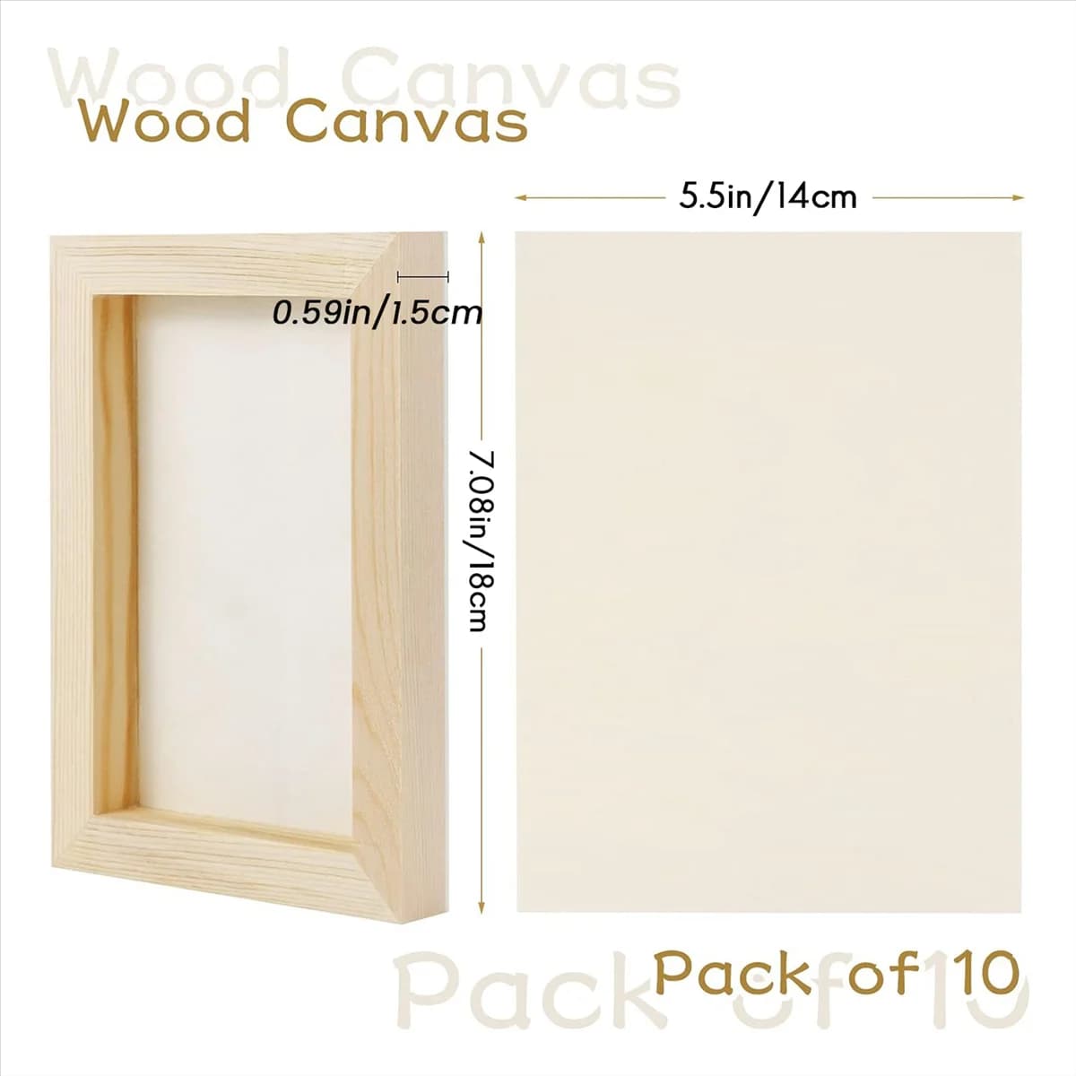 Unfinished Wood Panel Boards for Painting, 10 Pack