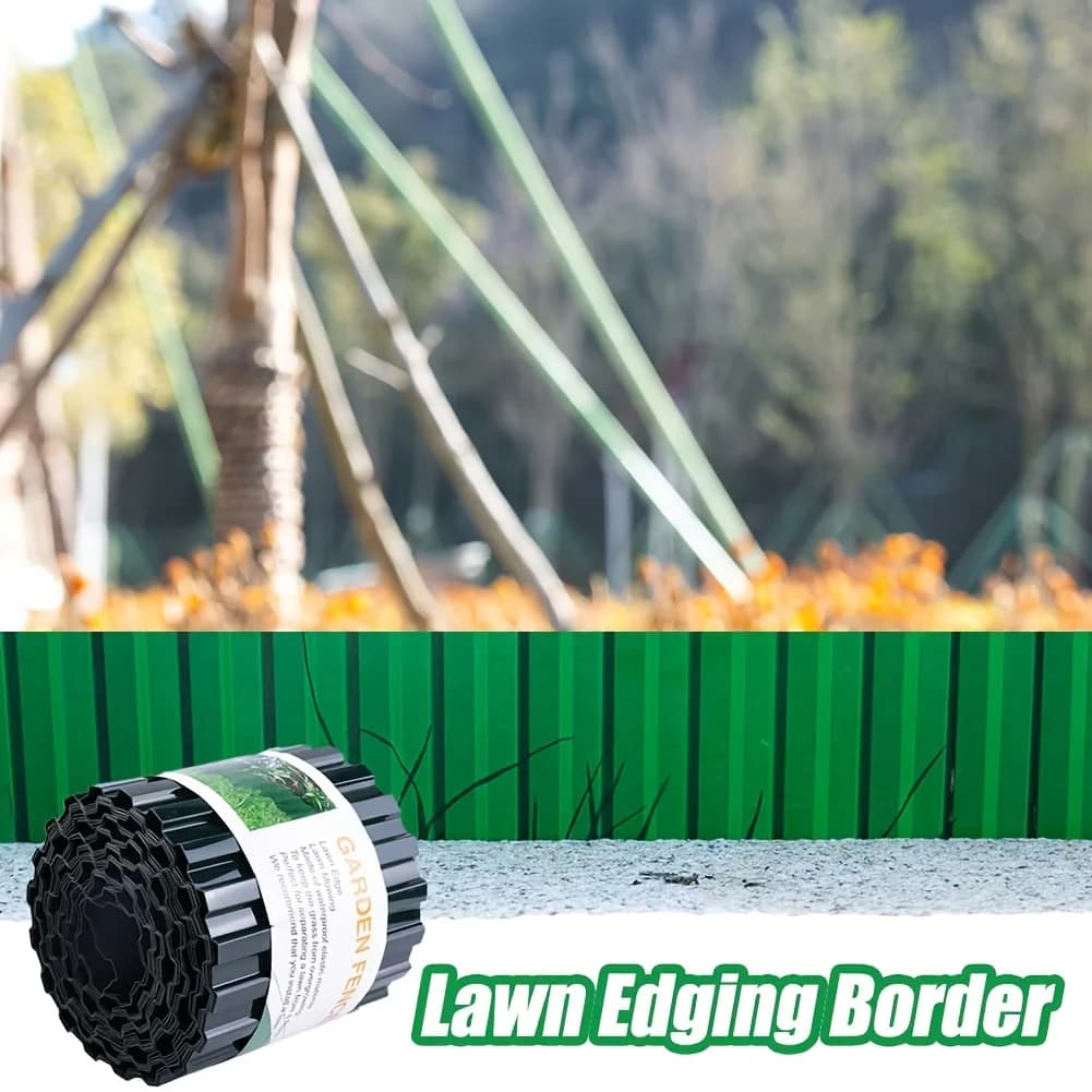 Garden Grass Lawn Edge Border Fence Path Flexible Lawn Edging Border Fence Green Outdoor Landscape Garden Decor 10cm x 9M