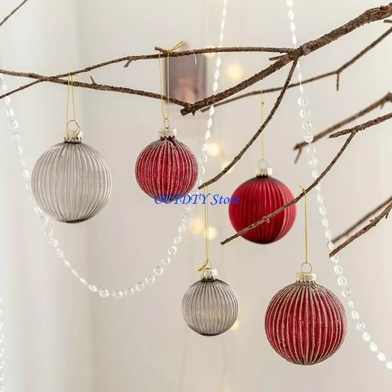 Glass Christmas Ball Ornaments, Set of 6
