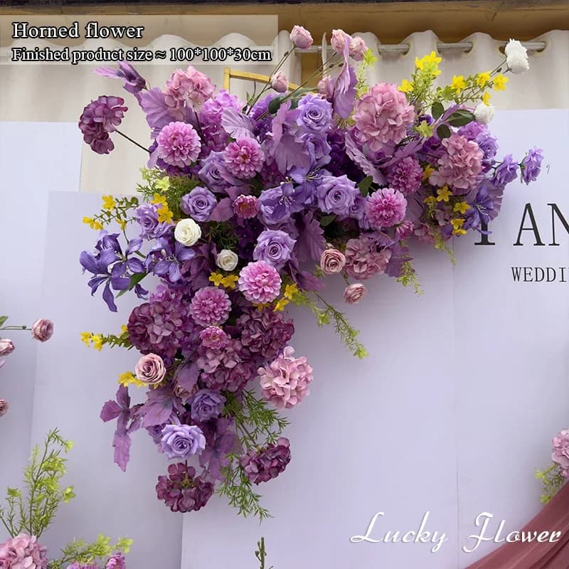 Outdoor Wedding Decoration Artificial Flowers Floral Backdrop Arrangement Home Decor Hanging Flower Row Road Lead Flower Ball