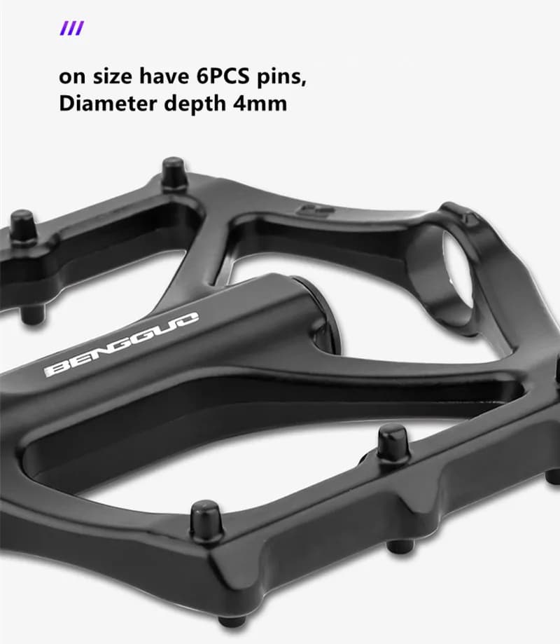 Flat Bike Pedals with Anti-Skid Pins