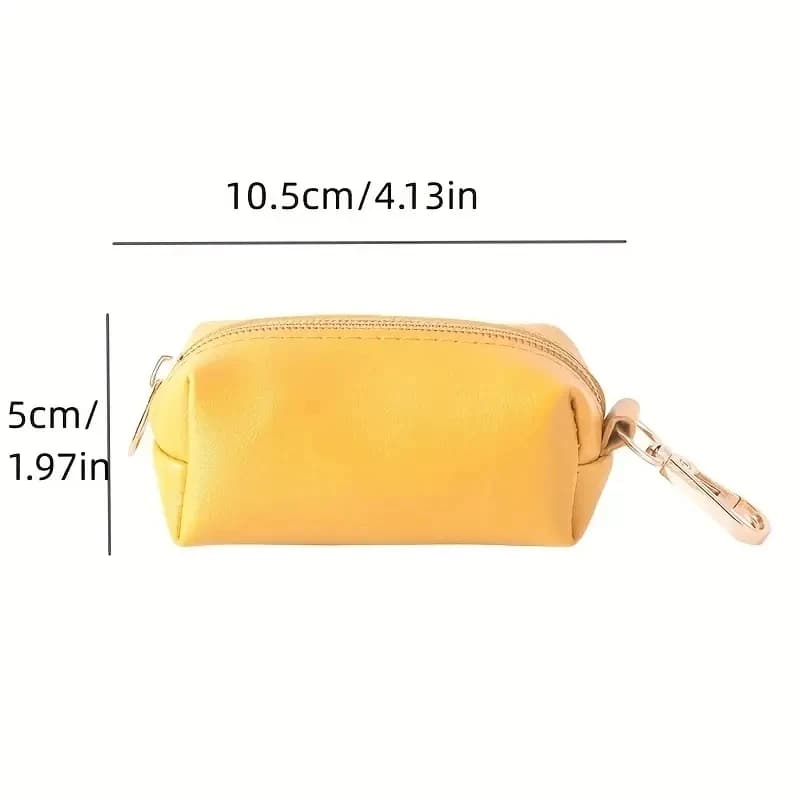 Pet poop bag dispenser dog garbage bag bag PU leather outdoor portable dog walking poop collection box