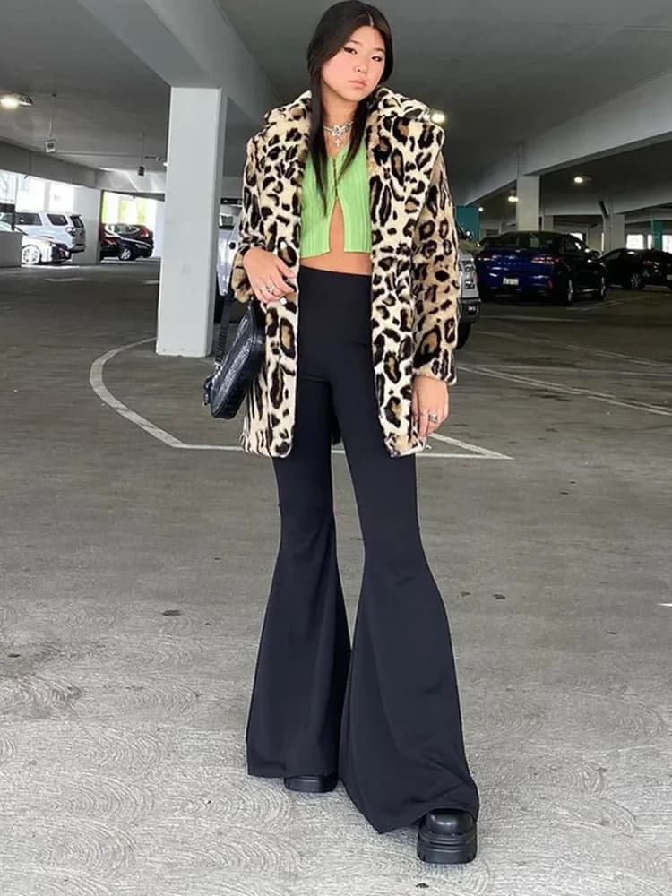 Black High-Waisted Flare Pants for Women