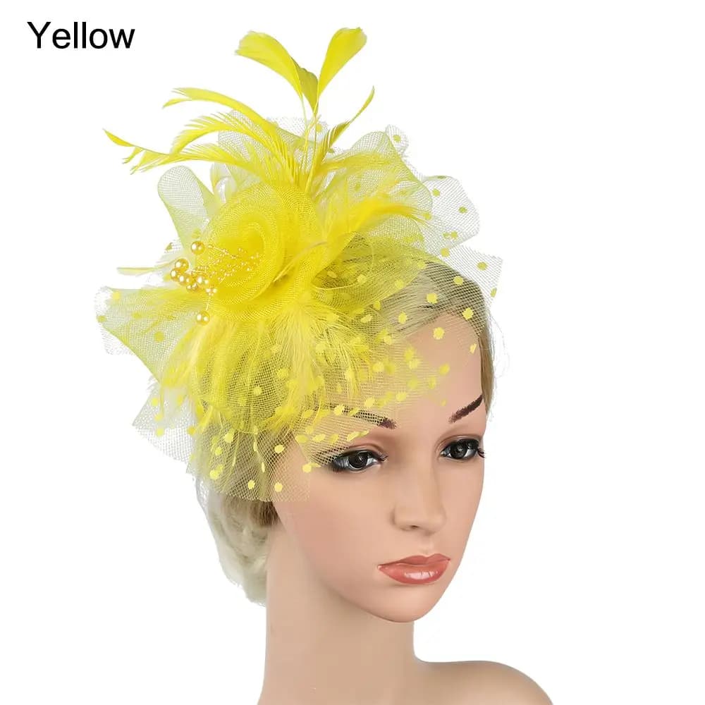 Hair Accessories Mesh Flower Hair Fascinators Wedding Feathers Hair Clip Fascinator Hat Tea Party Headband Alice Headband Clip