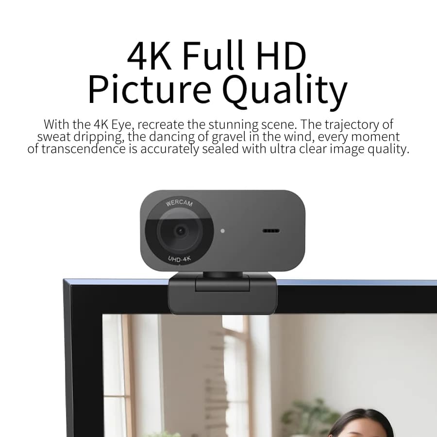 Webcam 4K Web Camera 1080P 60fps with Microphone Mini USB Camera for Computer/ Desktop / Laptop Webcam