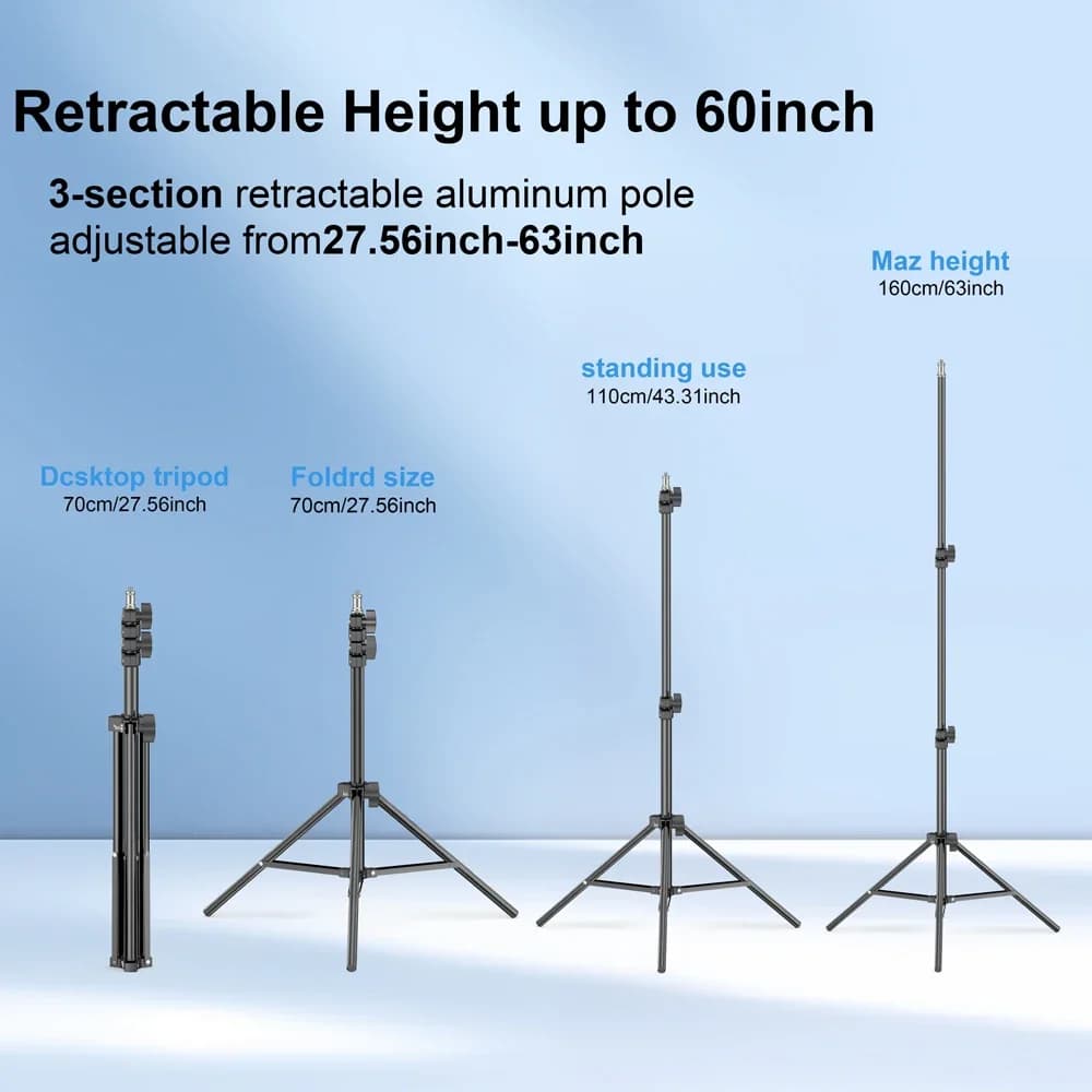 Dual Phone Tripod Stand 1.6M Adjustable