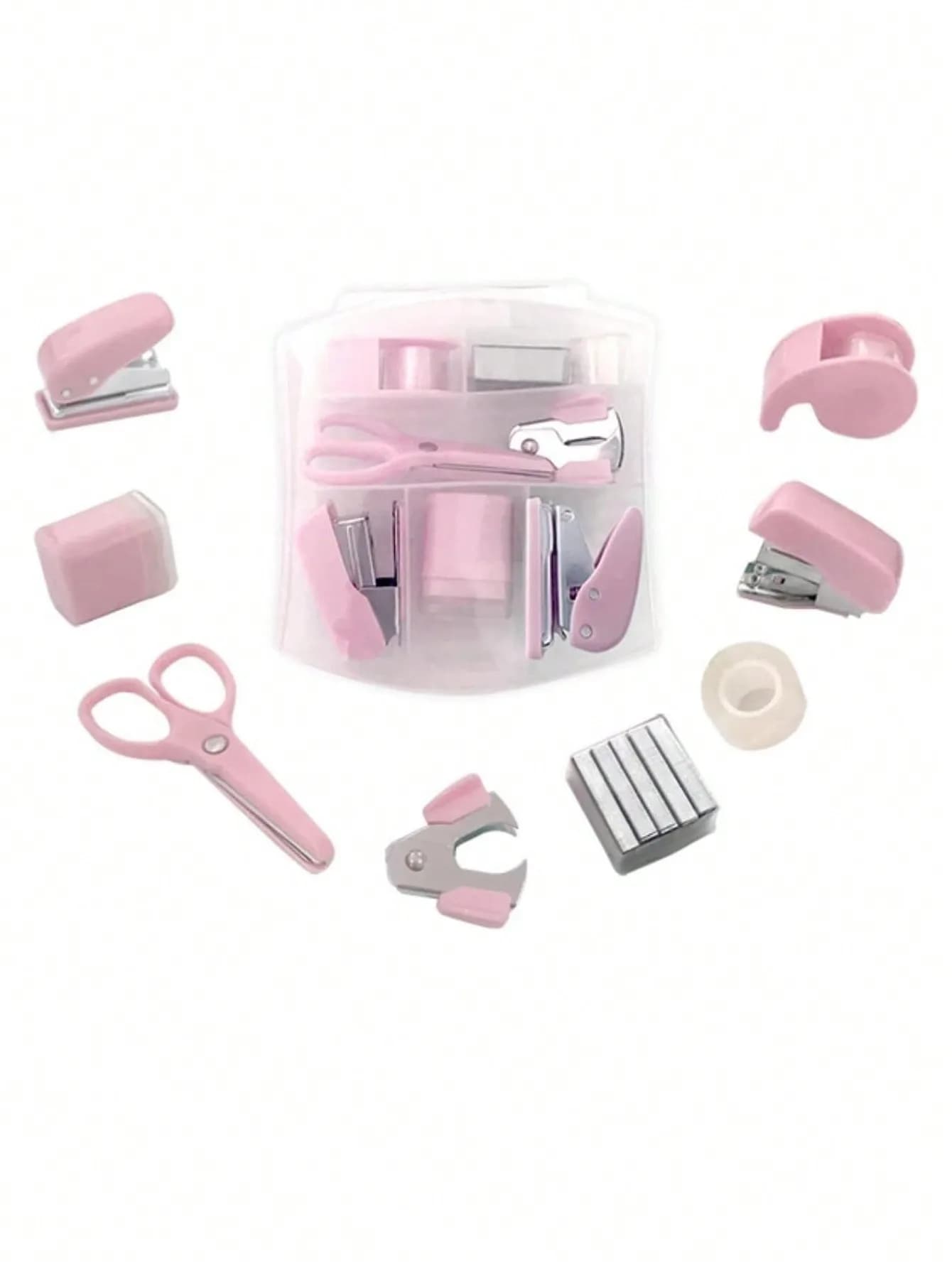 8pcs Mini Office Supply Kits Mini School Supplies – includes Mini Stapler,Scissors, Staple Remover, Staples, Tape Dispenser