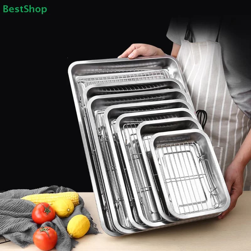 Stainless Steel Baking Pan Set with Cooling Rack
