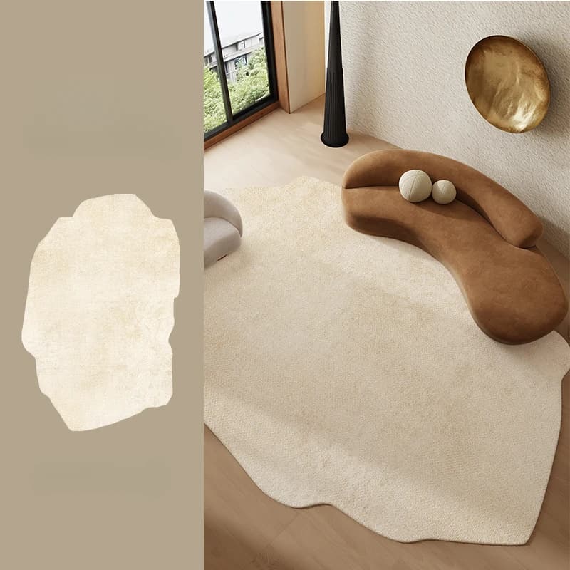 Irregular Shapes Plush Bedroom Rug