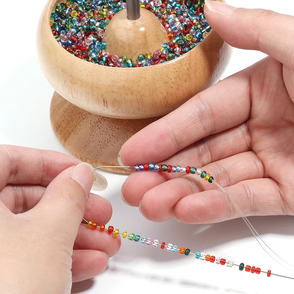 Wooden Spin Beading Tools Storage Bowl Kit