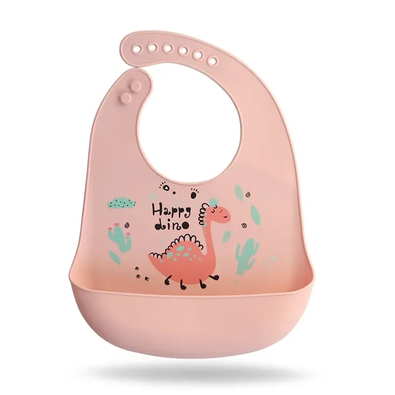 Silicone Waterproof Baby Bib Dinosaur Print