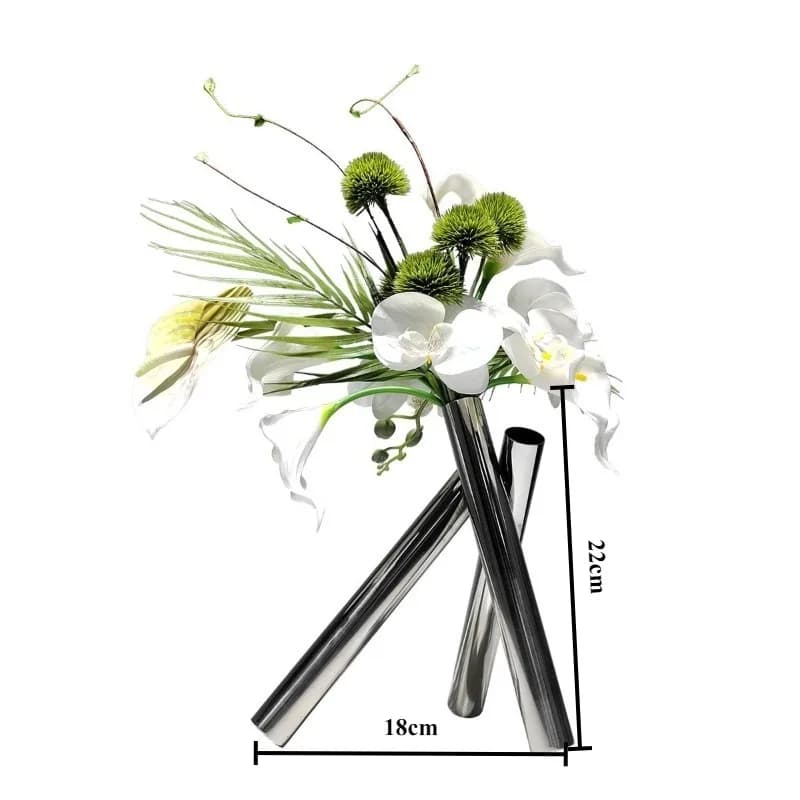 Geometric Cross Stainless Steel Vase