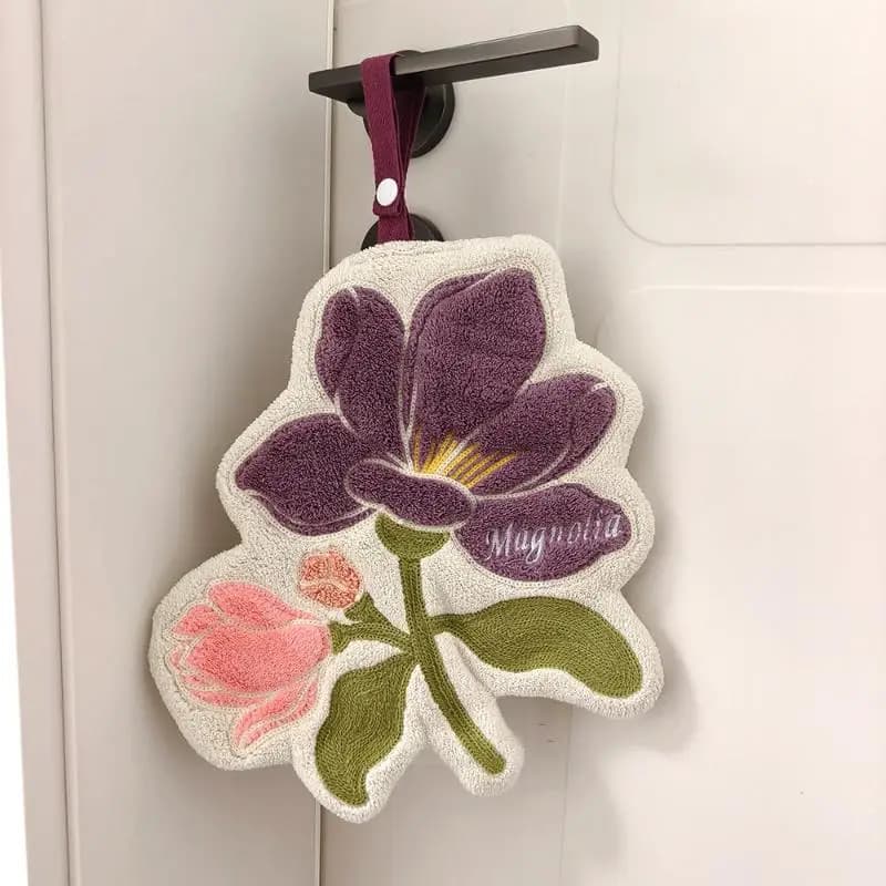 Microfiber Hand Towel with Floral Design