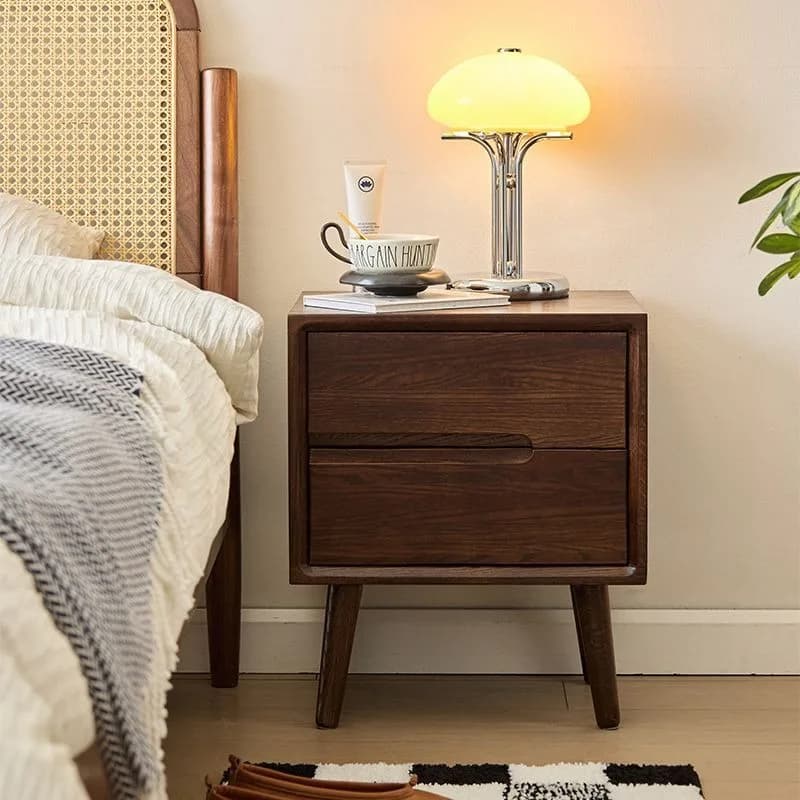 Wooden Bedside Tables Vintage Nightstands Luxury Bedroom Nightstand Aesthetic Side Bed Table with Drawers Storage Furniture