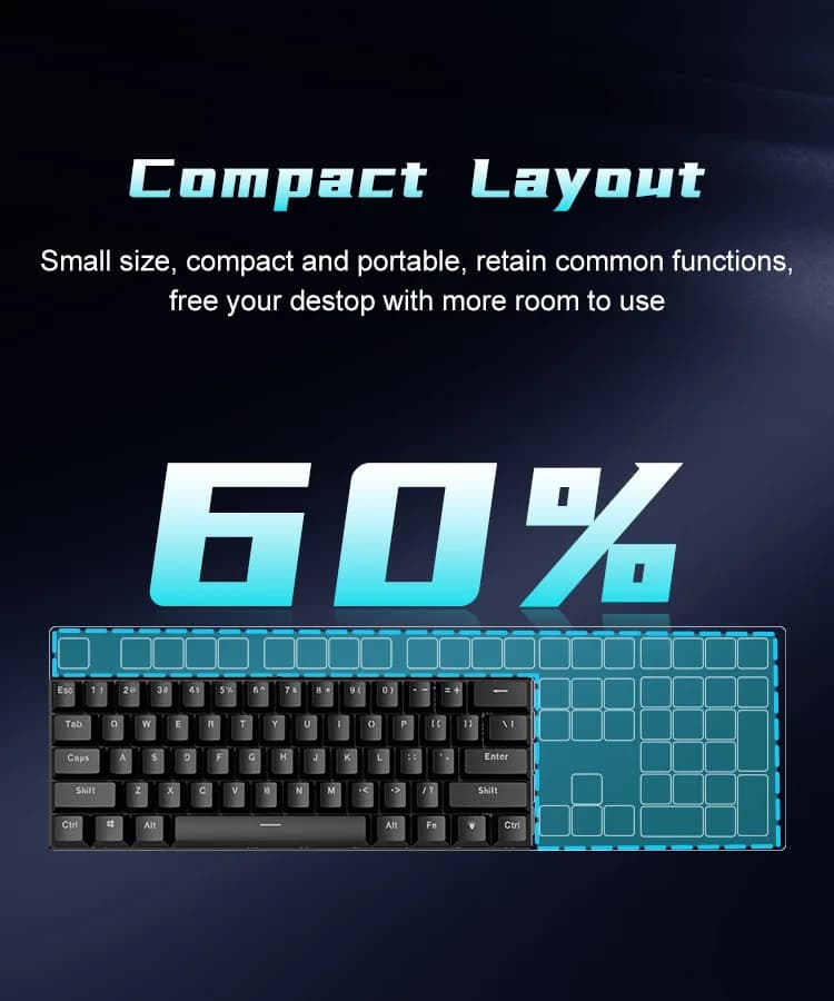 Teclado Mecánico 60% Gaming Keyboard Gamer Mechanical Keyboards PC Teclados Laptop Oficina Mini Key Board Klavye Teclas White