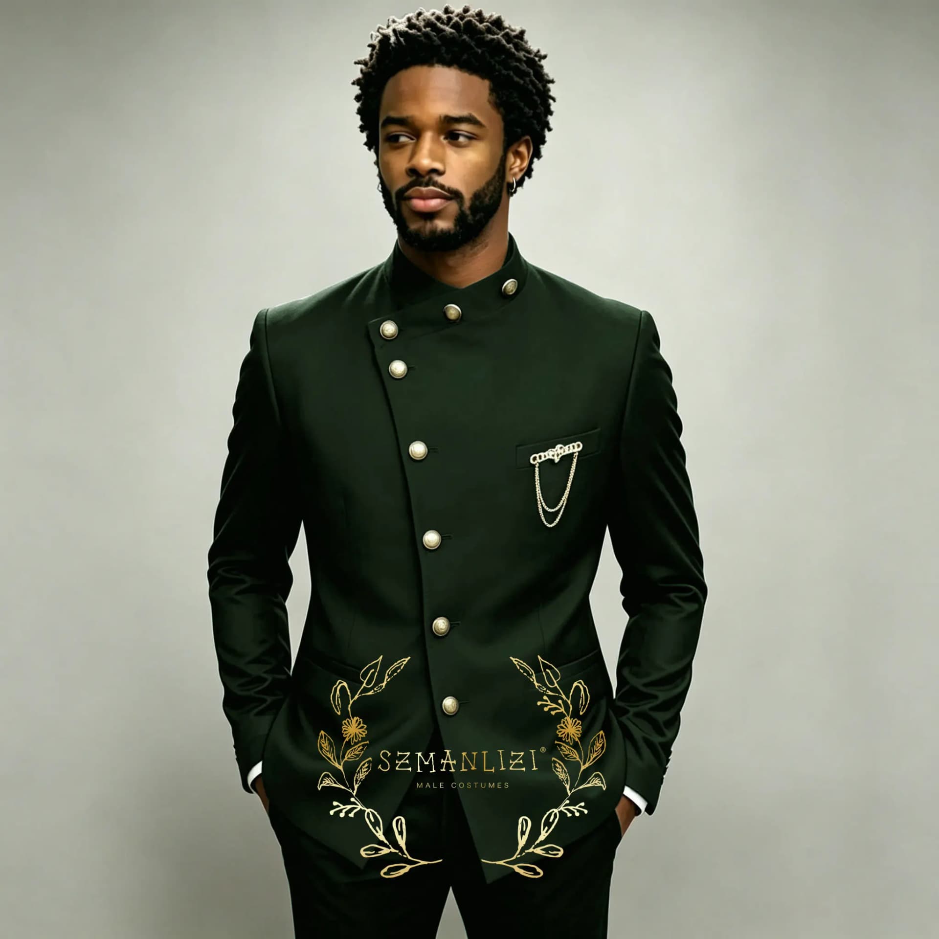 Navy Double Breasted Slim Fit Formal Suit