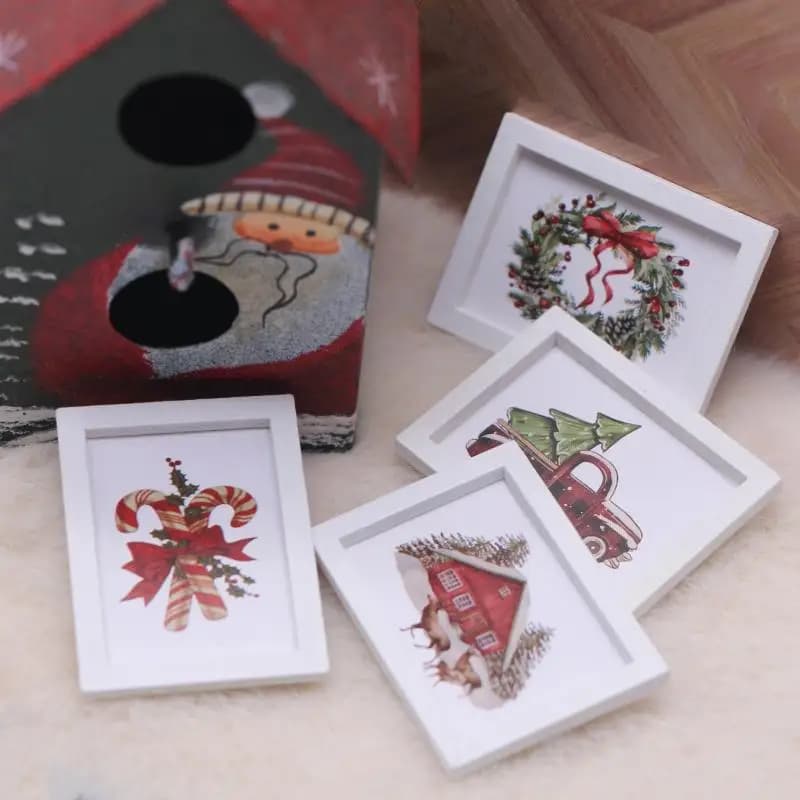 Dollhouse Miniature Christmas Wall Mural