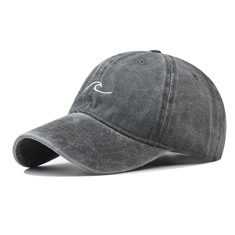 Wave Ripple Embroidery Cotton Baseball Cap