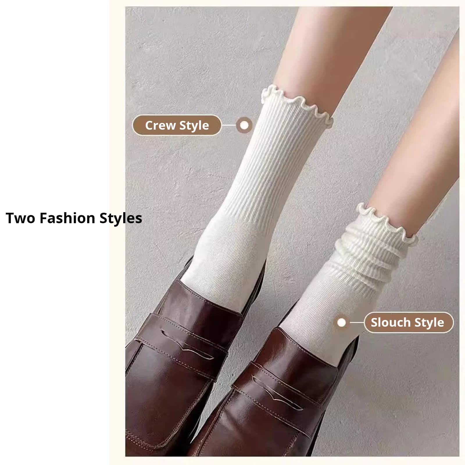 Women's Cotton Ruffle Mid-Calf Socks