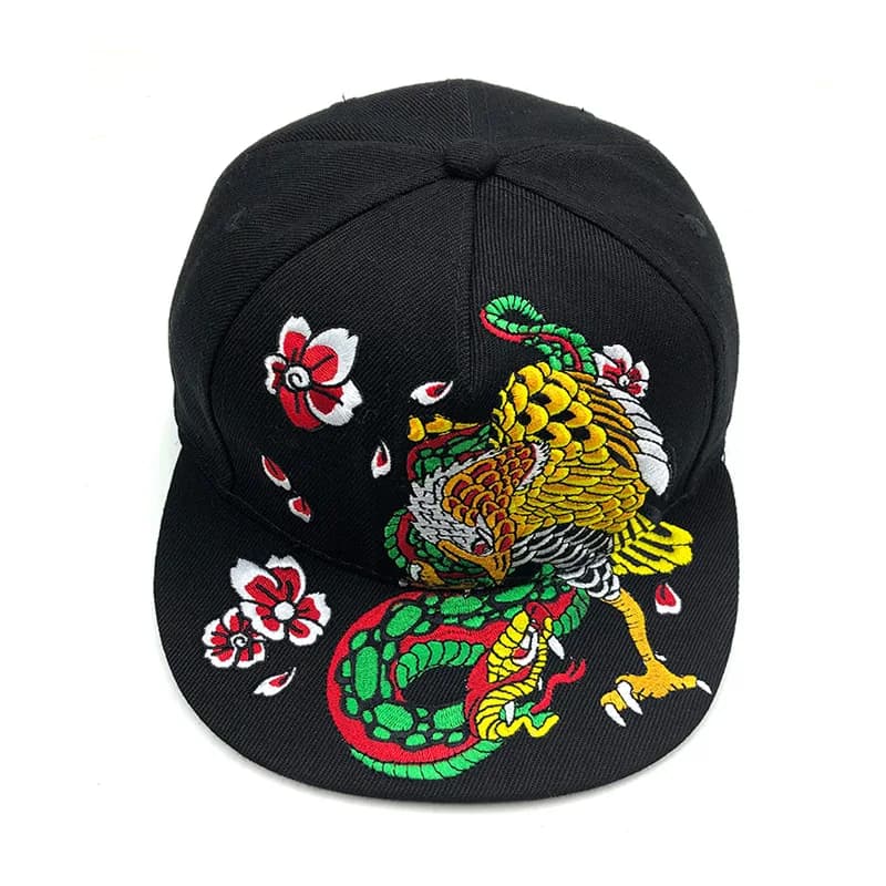 Embroidered Flat Top Baseball Cap