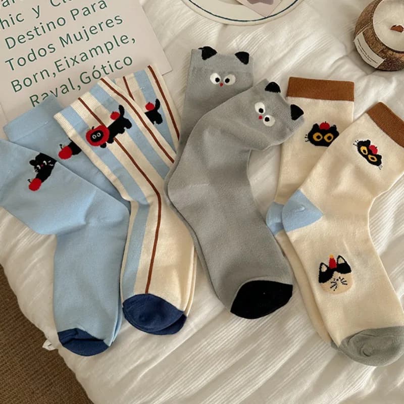 Women's Striped Cotton Casual Socks