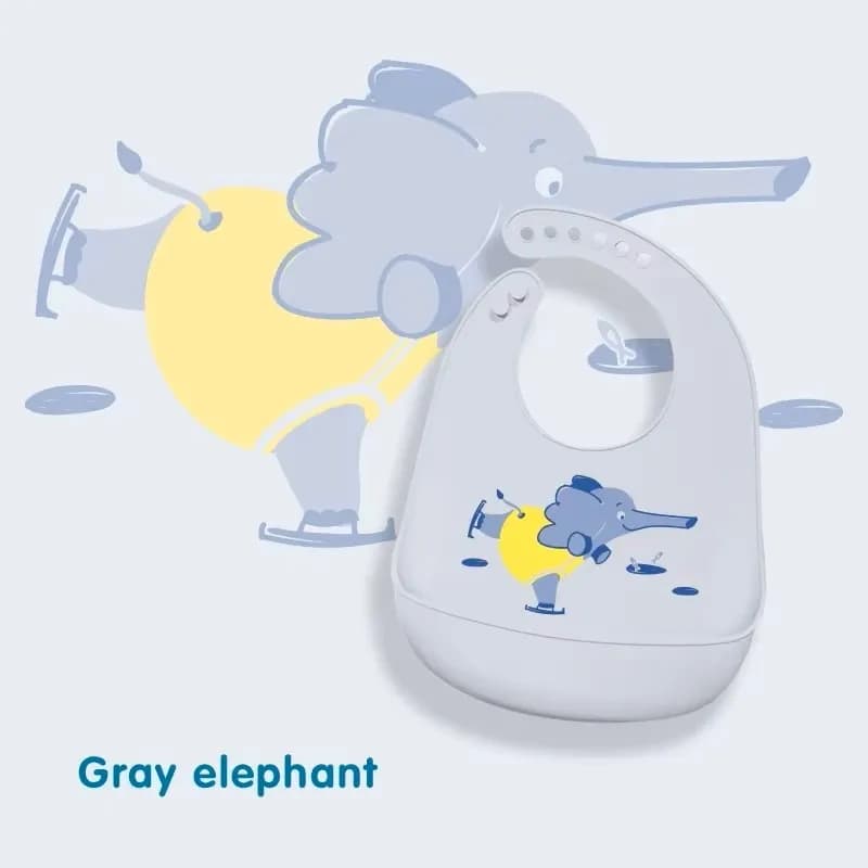 Silicone Waterproof Baby Feeding Bib Adjustable