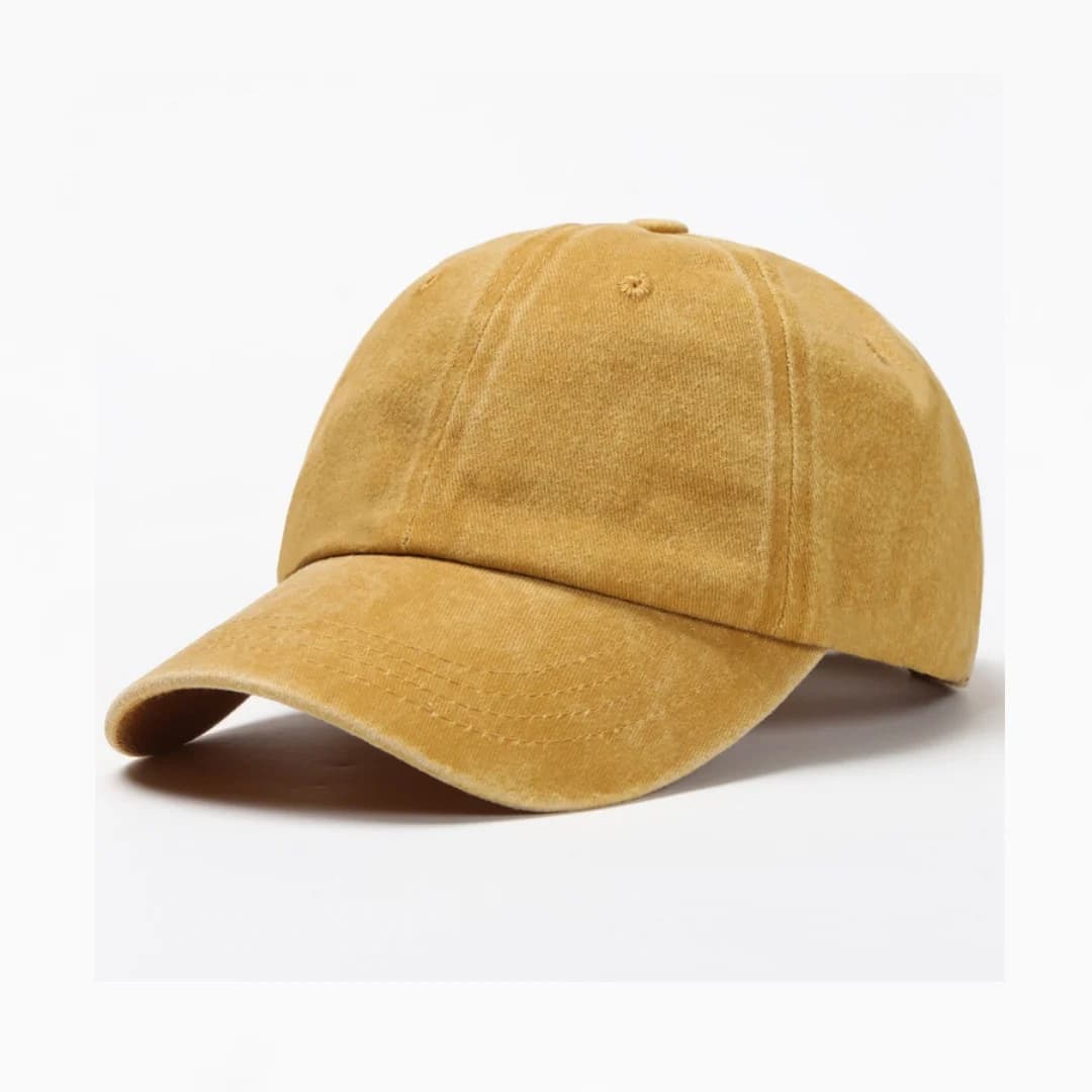 Washed Cotton Snapback Baseball Cap