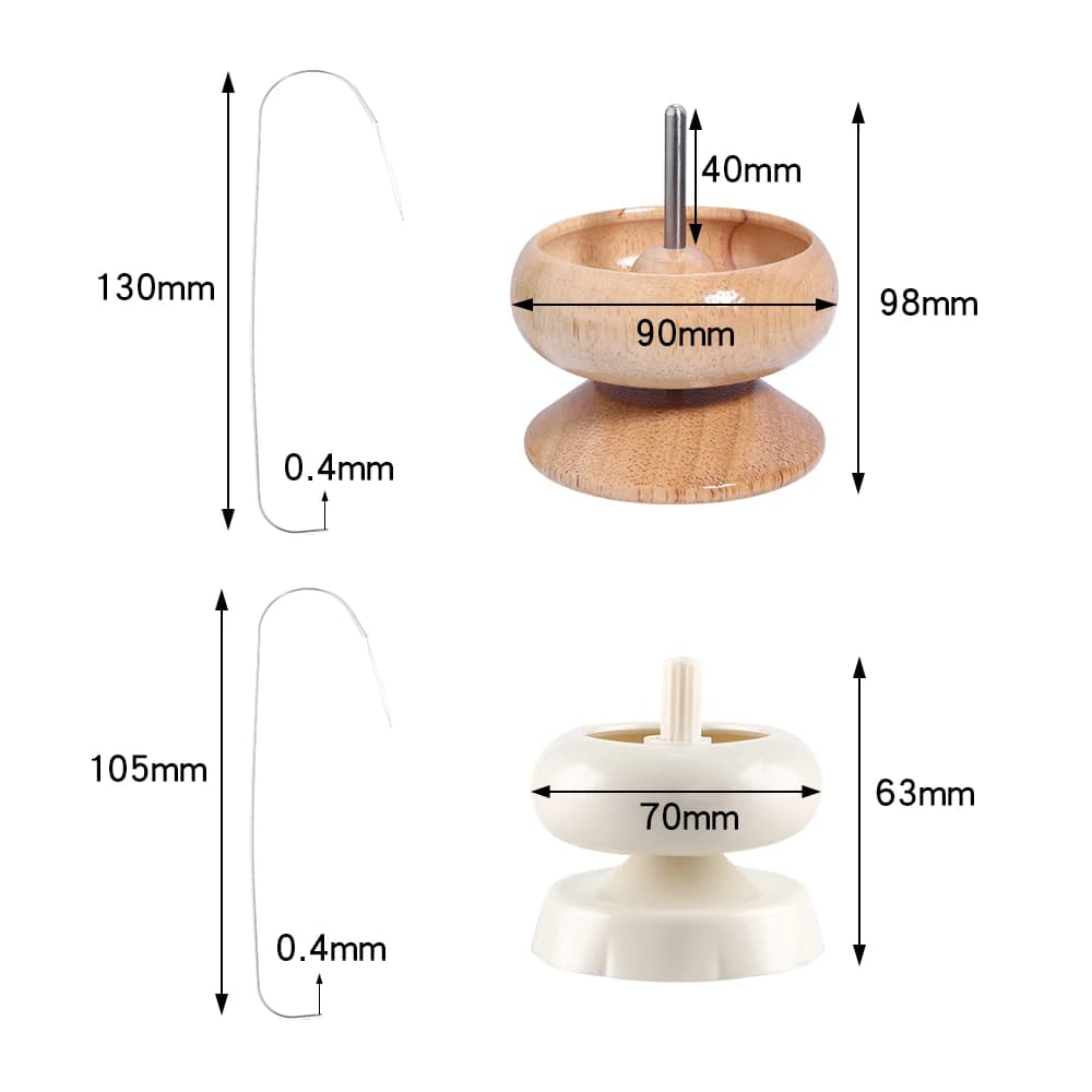 Wooden Spin Beading Tools Storage Bowl Kit