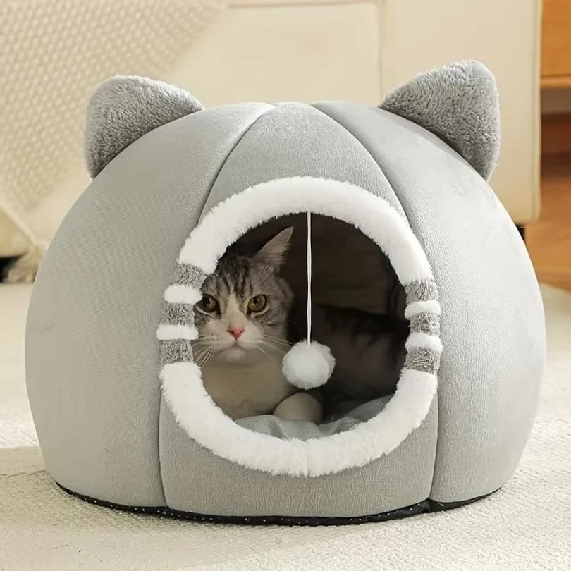 Cartoon Cat Cave Bed Pet Tent