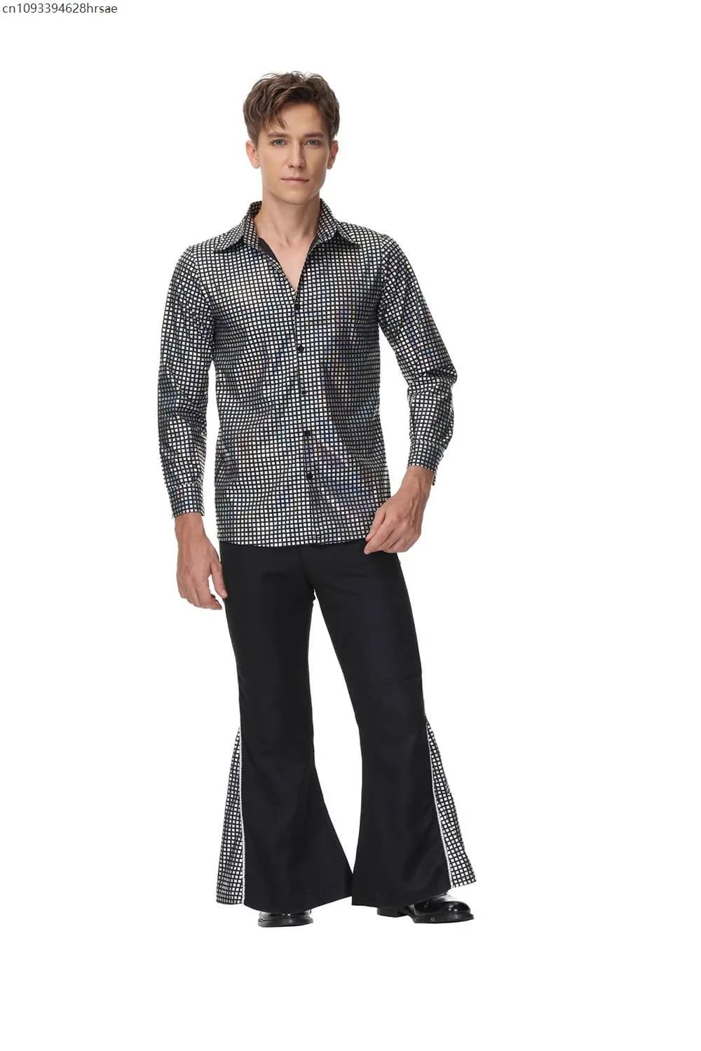 Halloween Hippie Costumes Set 70s 80s Cosplay Costume Suit for Men Fancy Disguise Carnival Party Vintage Rock Disco Club Show